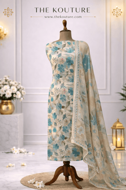 Foral printed suit fabric with dupatta Fabric with Dupatta.