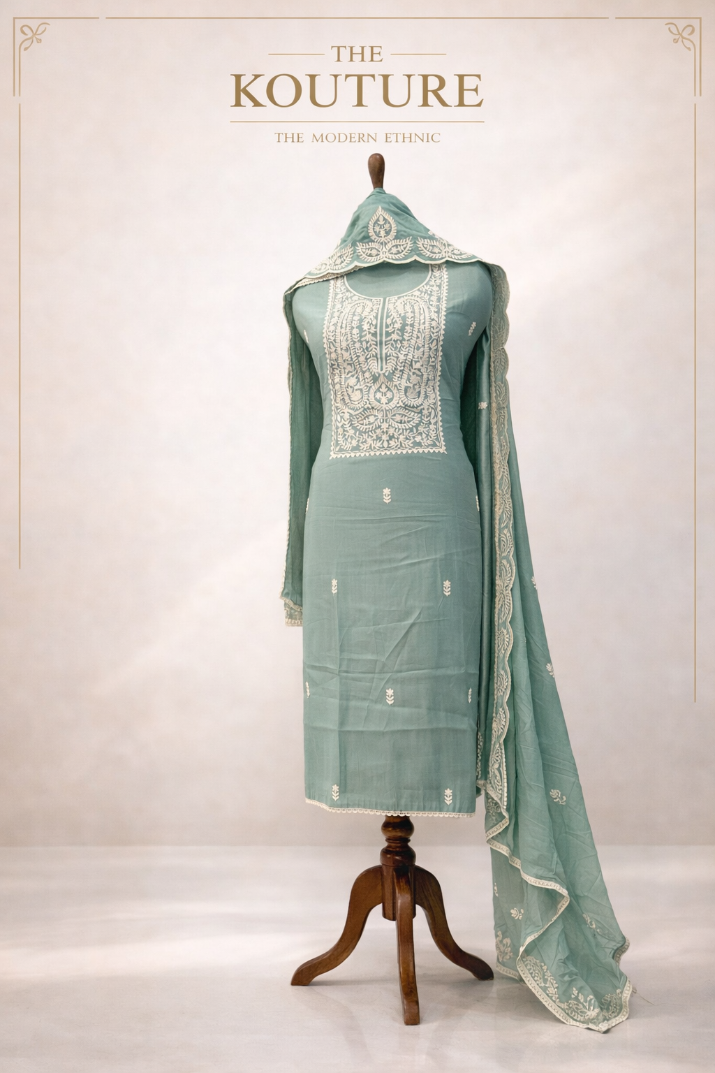 Dusty mauve embroidered lawn suit with Dupatta.