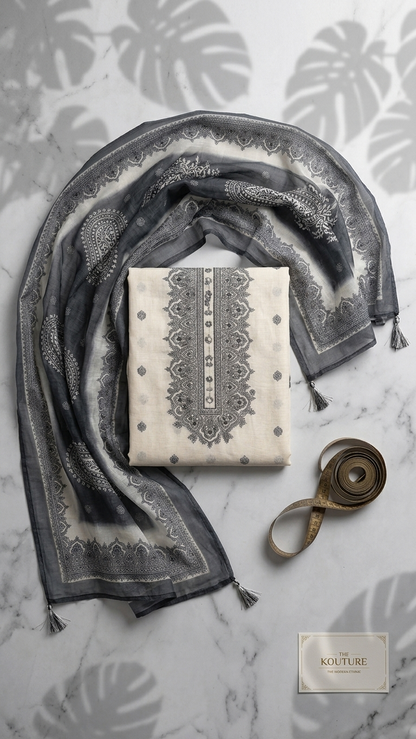 Embroidered ethnic suit set with Designer Dupatta