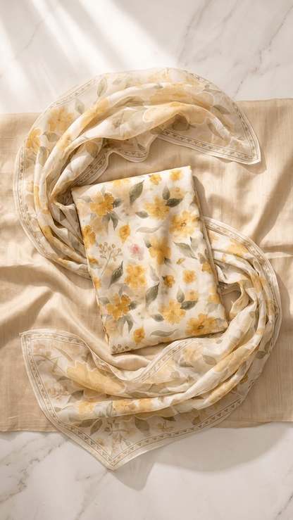 Elegant ethnic wear Floral Suit Set with Dupatta
